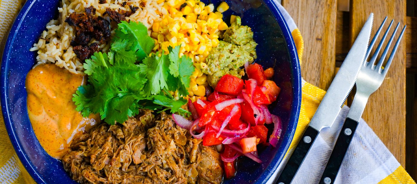 Chipotle Pulled Pork Nourish Bowl
 &ndash; Gewürzhaus