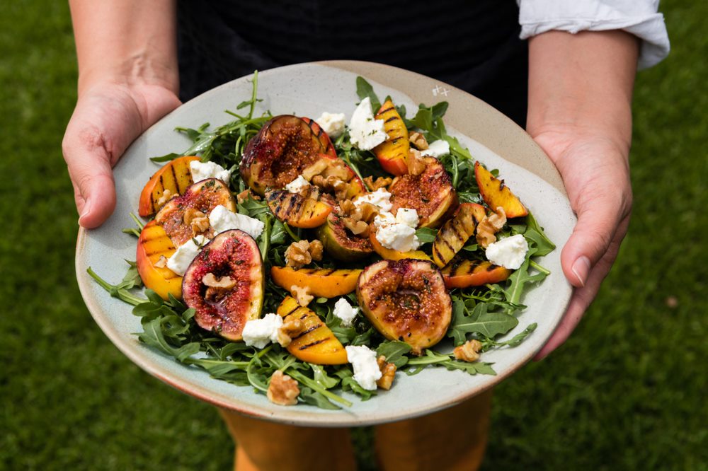 Smoky Grilled Peach and Fig Salad Recipe