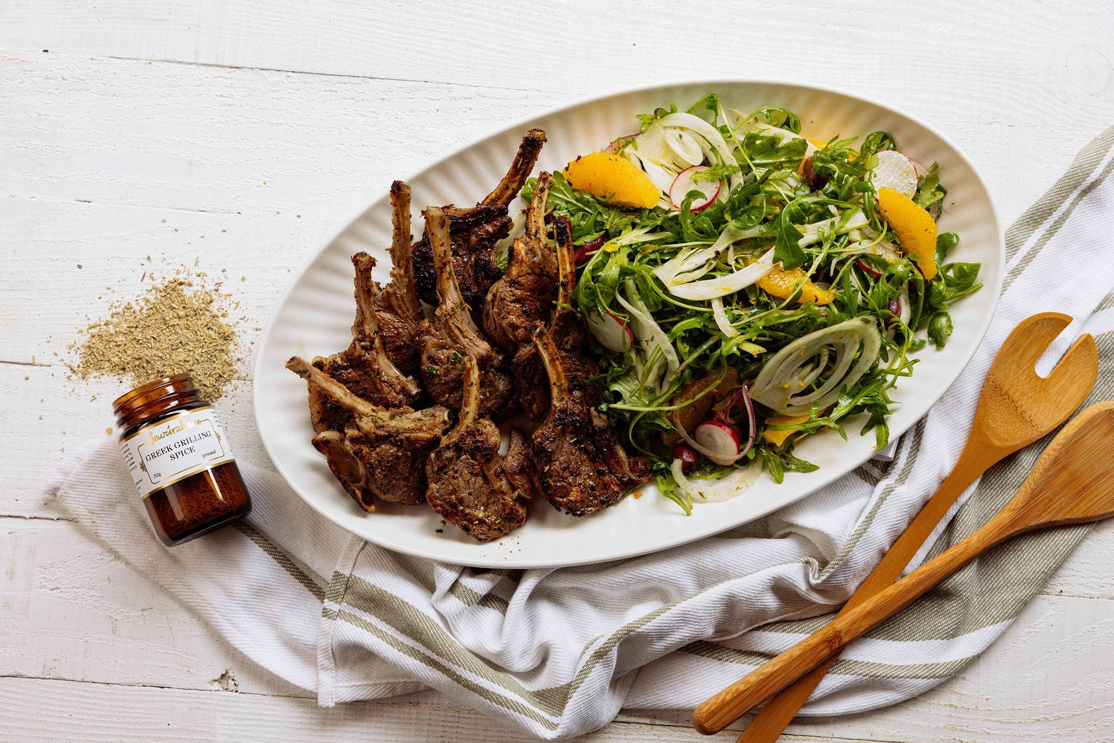 Lemon and Parsley Lamb Cutlets with Fennel & Orange Salad