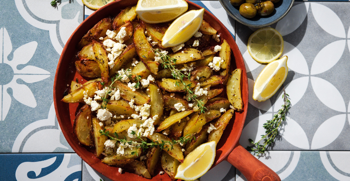 Feta and Oregano Lemon Potatoes 