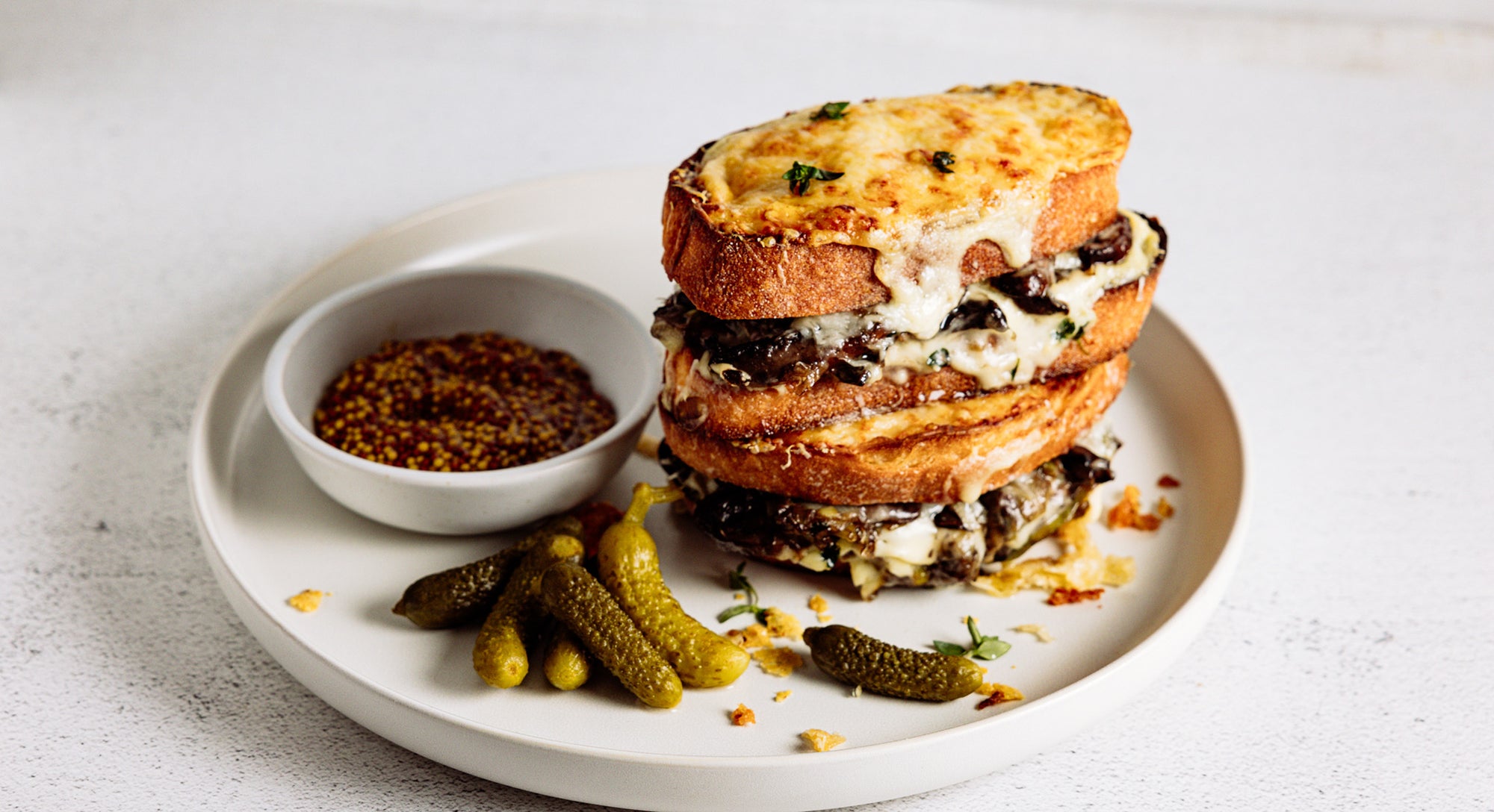 Black Truffle Mushroom Croque Monsieur