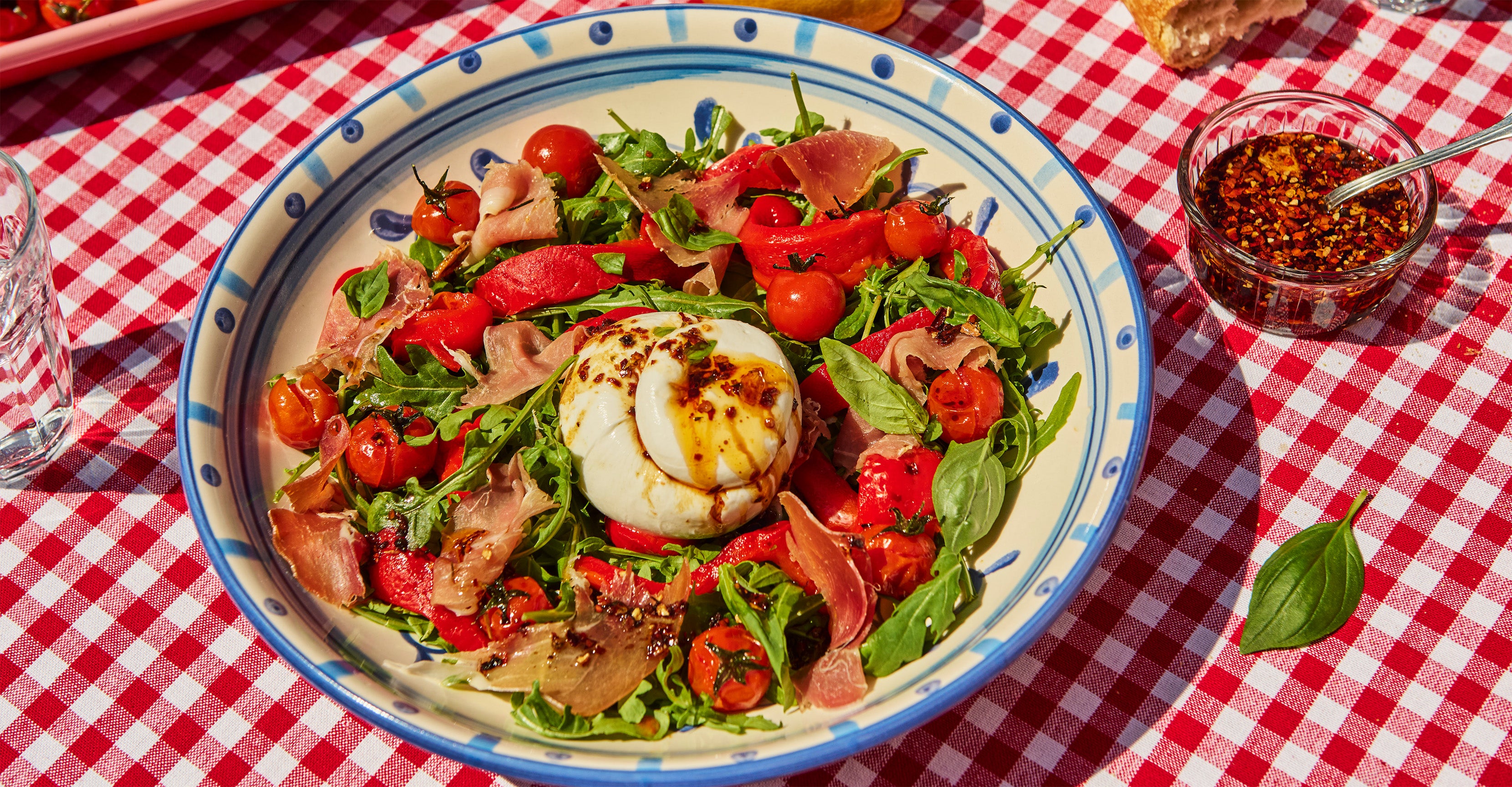 Burrata & Roasted Tomato Salad with Italian Chilli & Garlic Oil ...