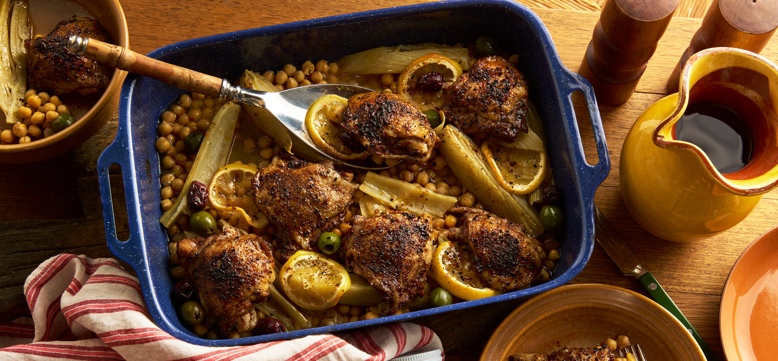 Mezze Chicken, Lemon, Fennel & Olive Traybake
