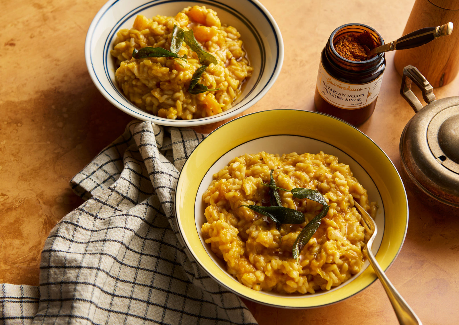 Creamy Pumpkin Risotto with Crispy Sage