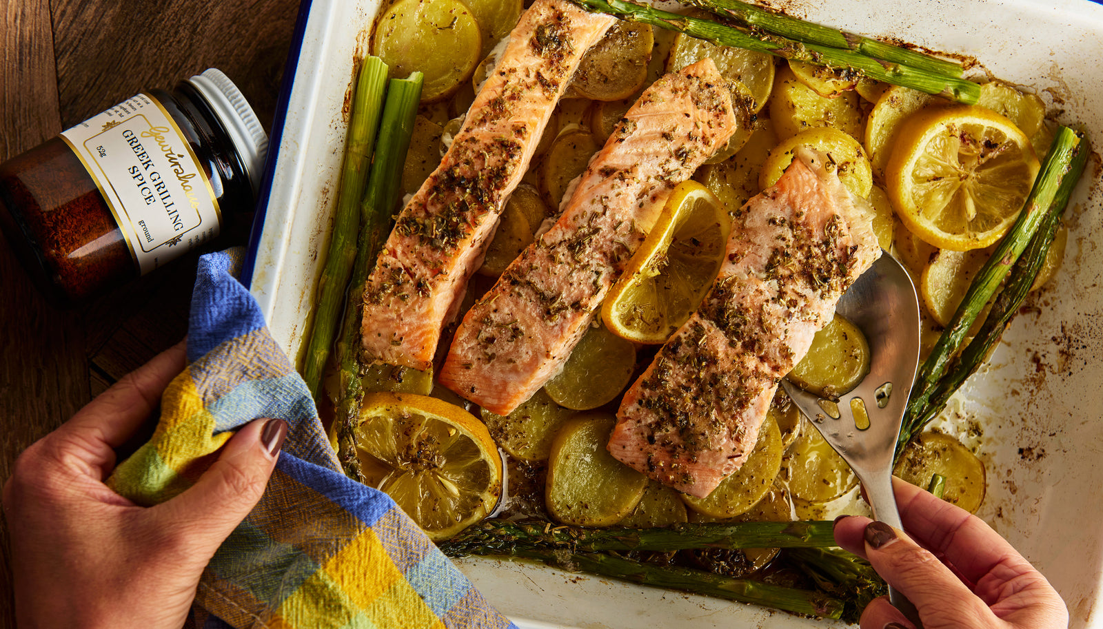Lemony Salmon Traybake