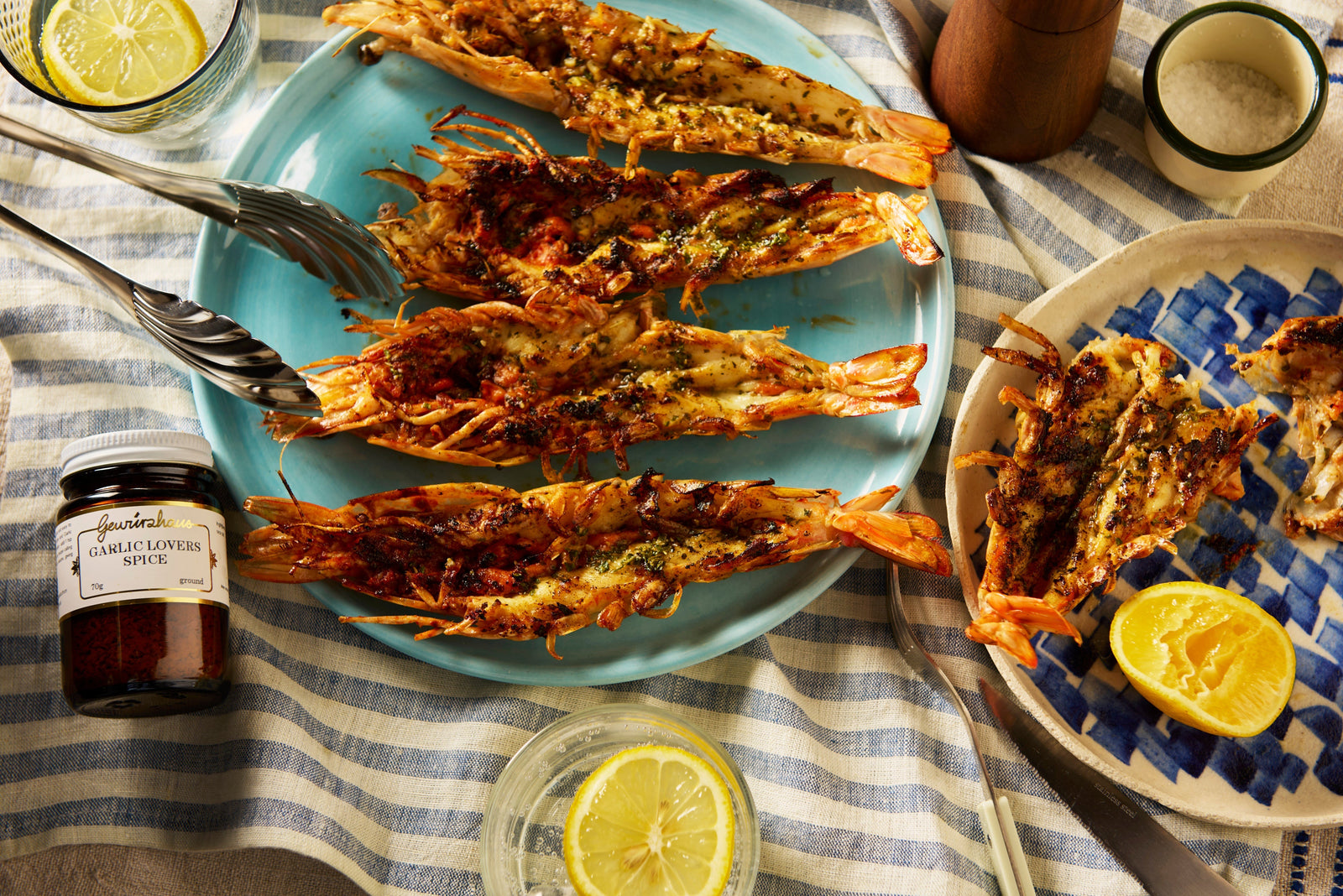 Butterflied Garlic Prawns