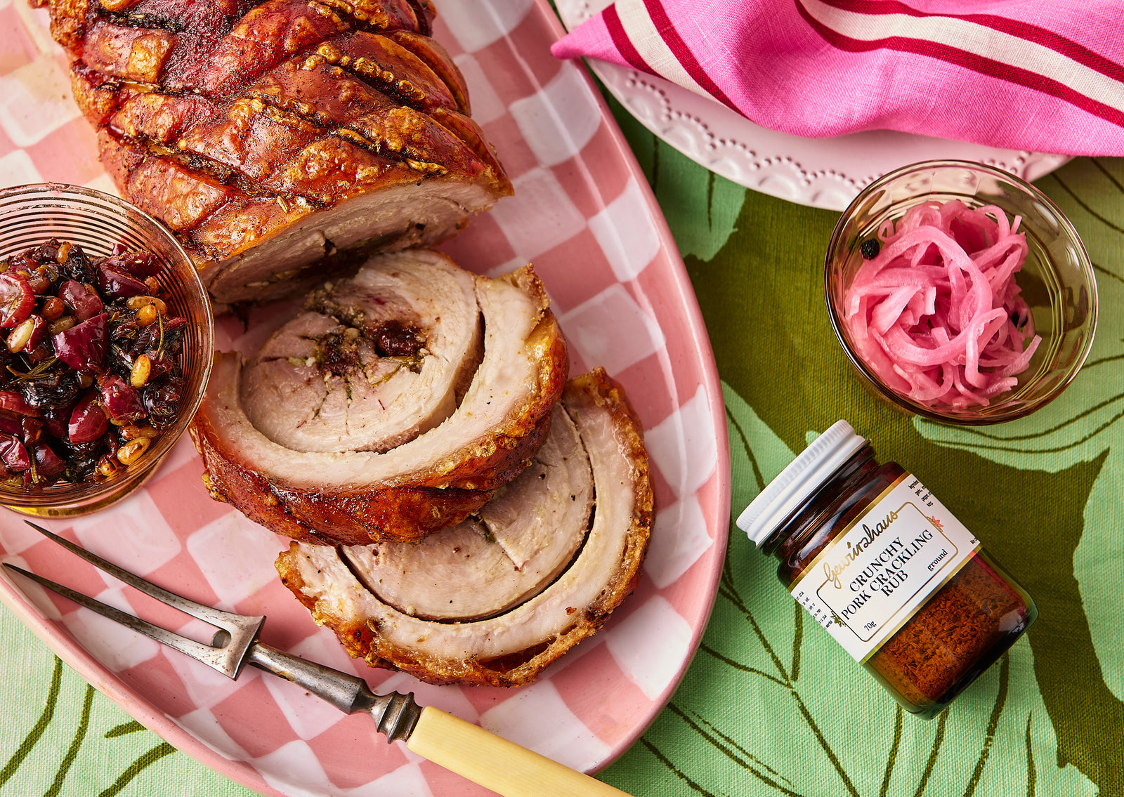 Porchetta with Macadamia & Cherry Filling 