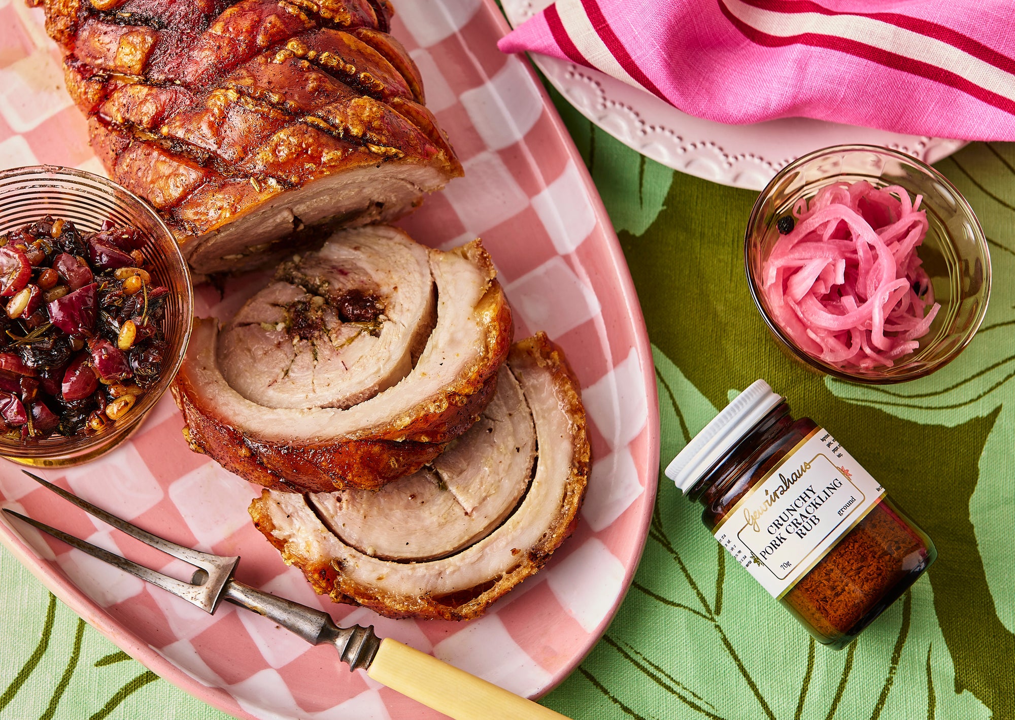 Porchetta with Macadamia & Cherry Filling 