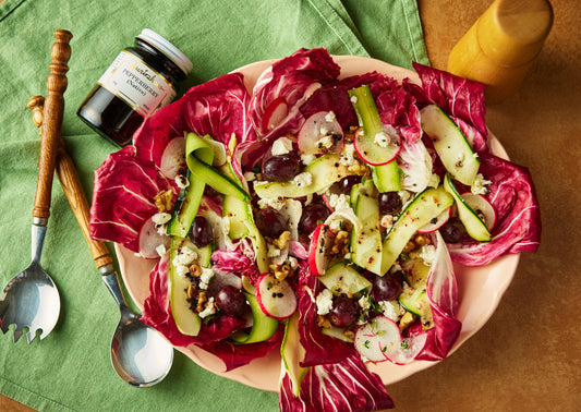 Zucchini, Radicchio & Goat’s Cheese Salad with Pepperberry Honey 