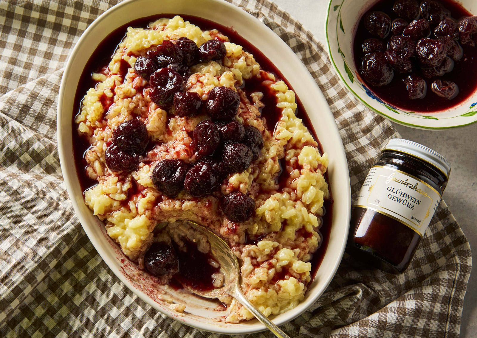 Swedish Rice Pudding with Glühwein Sour Cherries