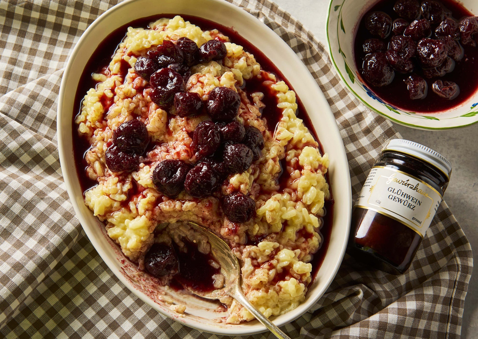 Swedish Rice Pudding with Glühwein Sour Cherries