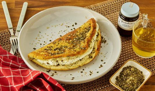 Soufflé Omelette with Goats Cheese & Citrus Furikake
