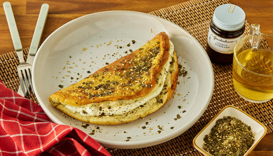 Soufflé Omelette with Goats Cheese & Citrus Furikake