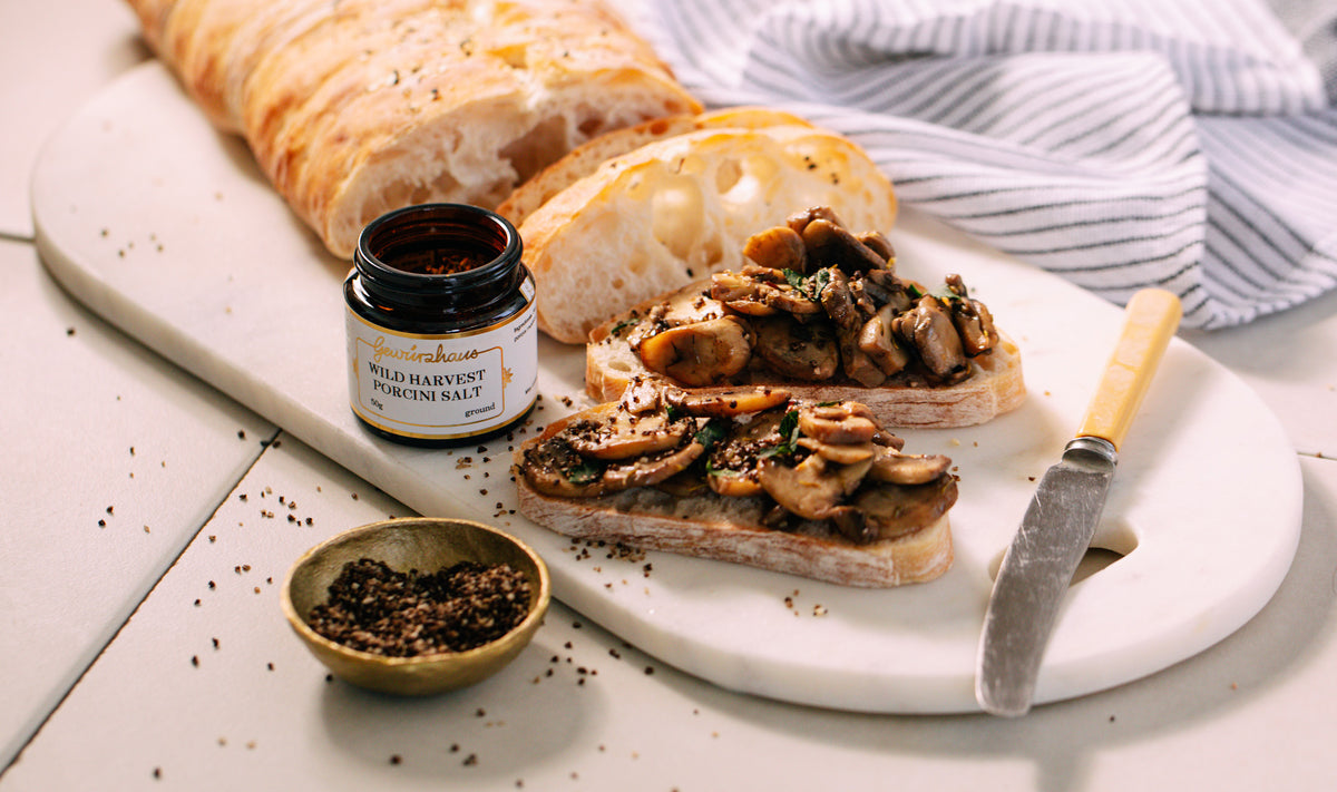 Mushroom Bruschetta with Porcini Salt Recipe