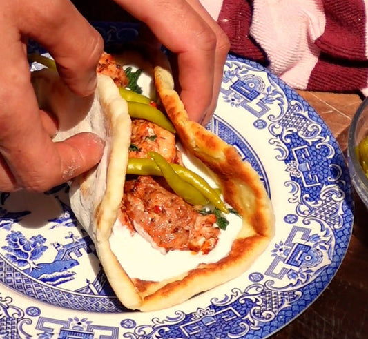 Berbere Chicken Skewers with Flatbread & Garlic Yoghurt