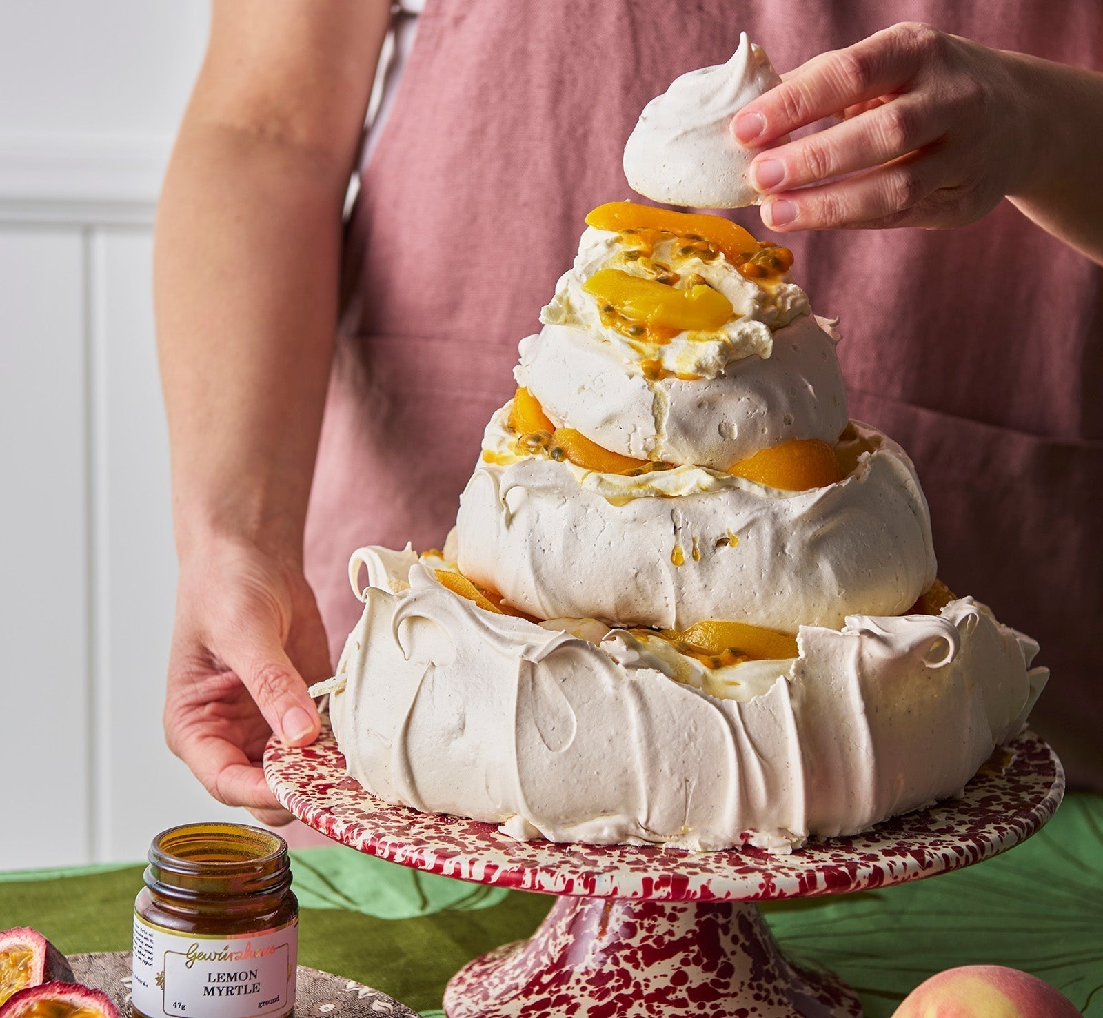 Lemon Myrtle Tiered Pavlova