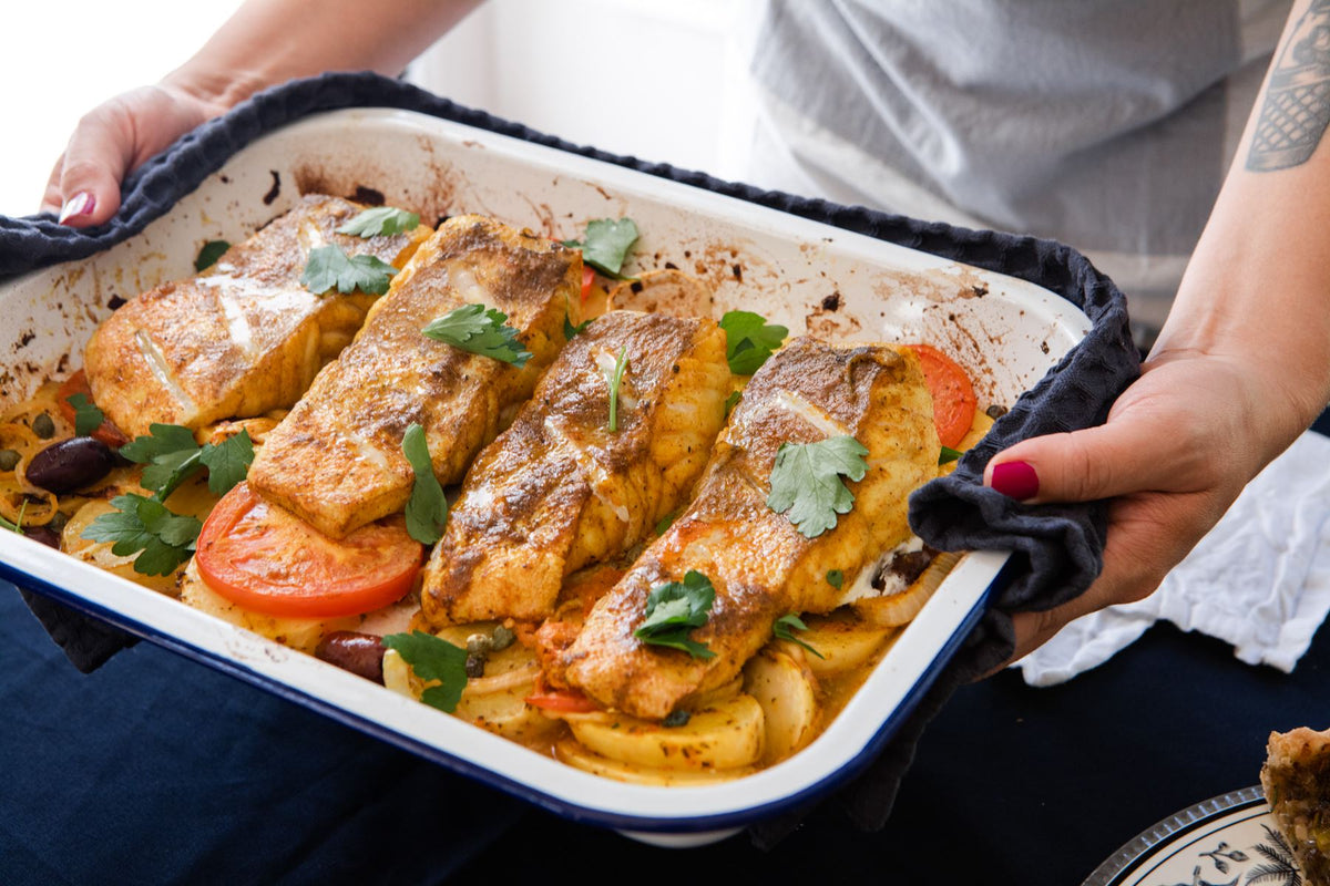 Baked Fish with Creamy Saffron Sauce Gewürzhaus