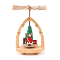 Pyramid, Mini Santa with Deer and Present, No Candles