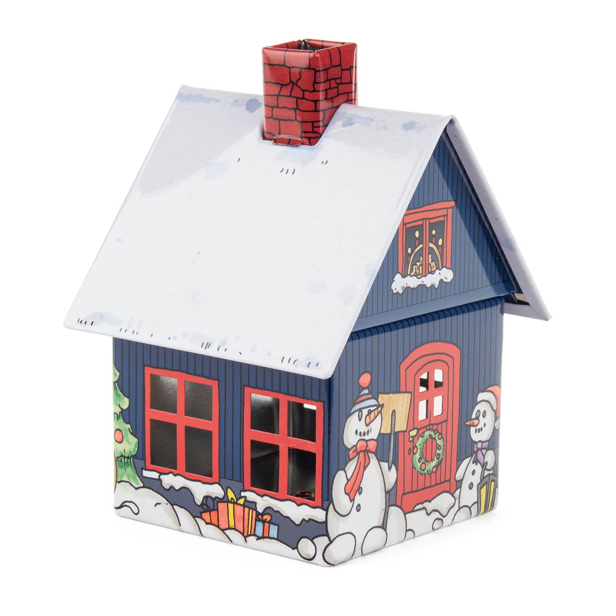 Smoker, Tin House, Christmas Scene,  Blue