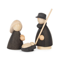 Nativity Scene, Black and Natural (Set of 3)