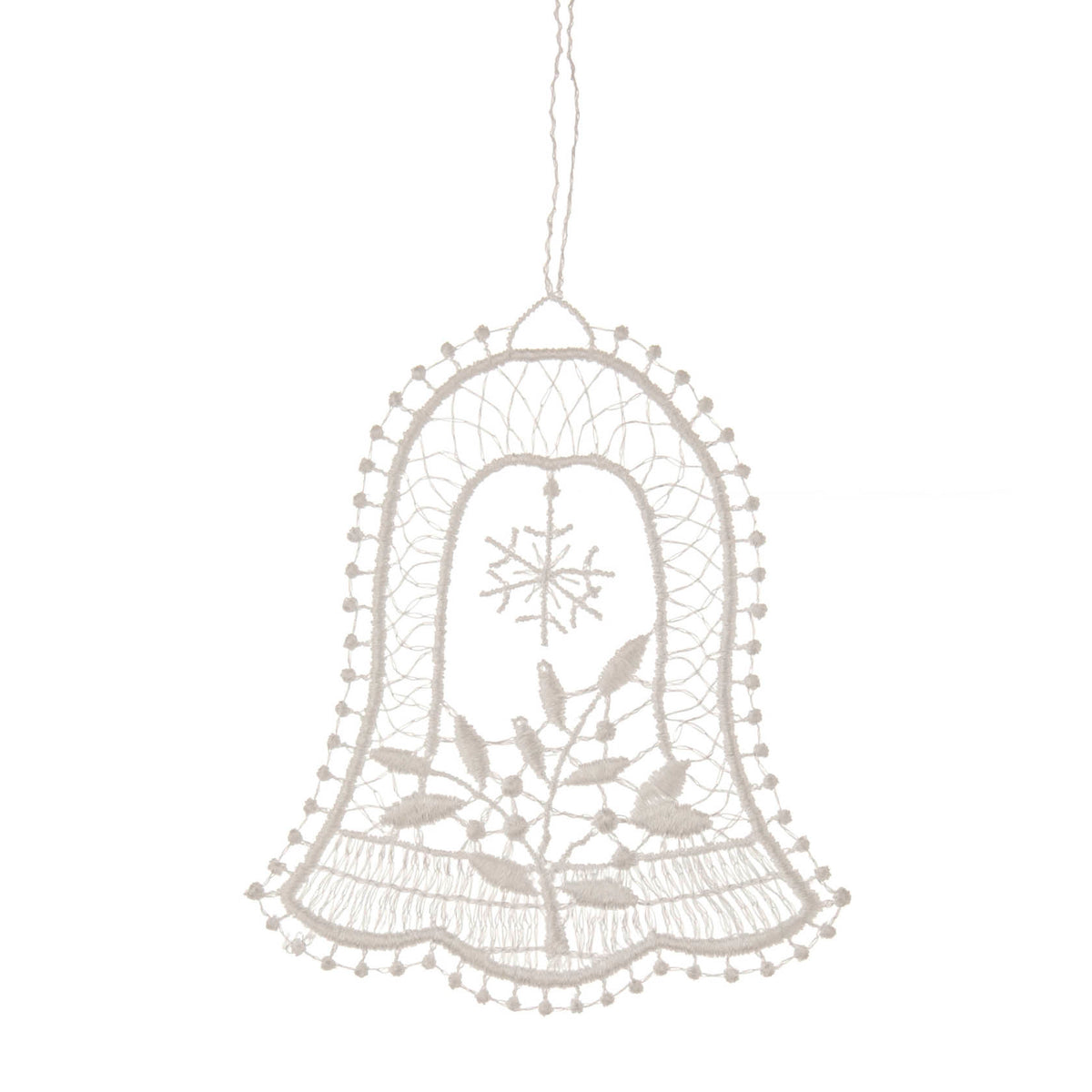 Hanging Tree Ornament, Lace Bell with Mistletoe