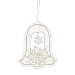 Hanging Tree Ornament, Lace Bell with Poinsettia