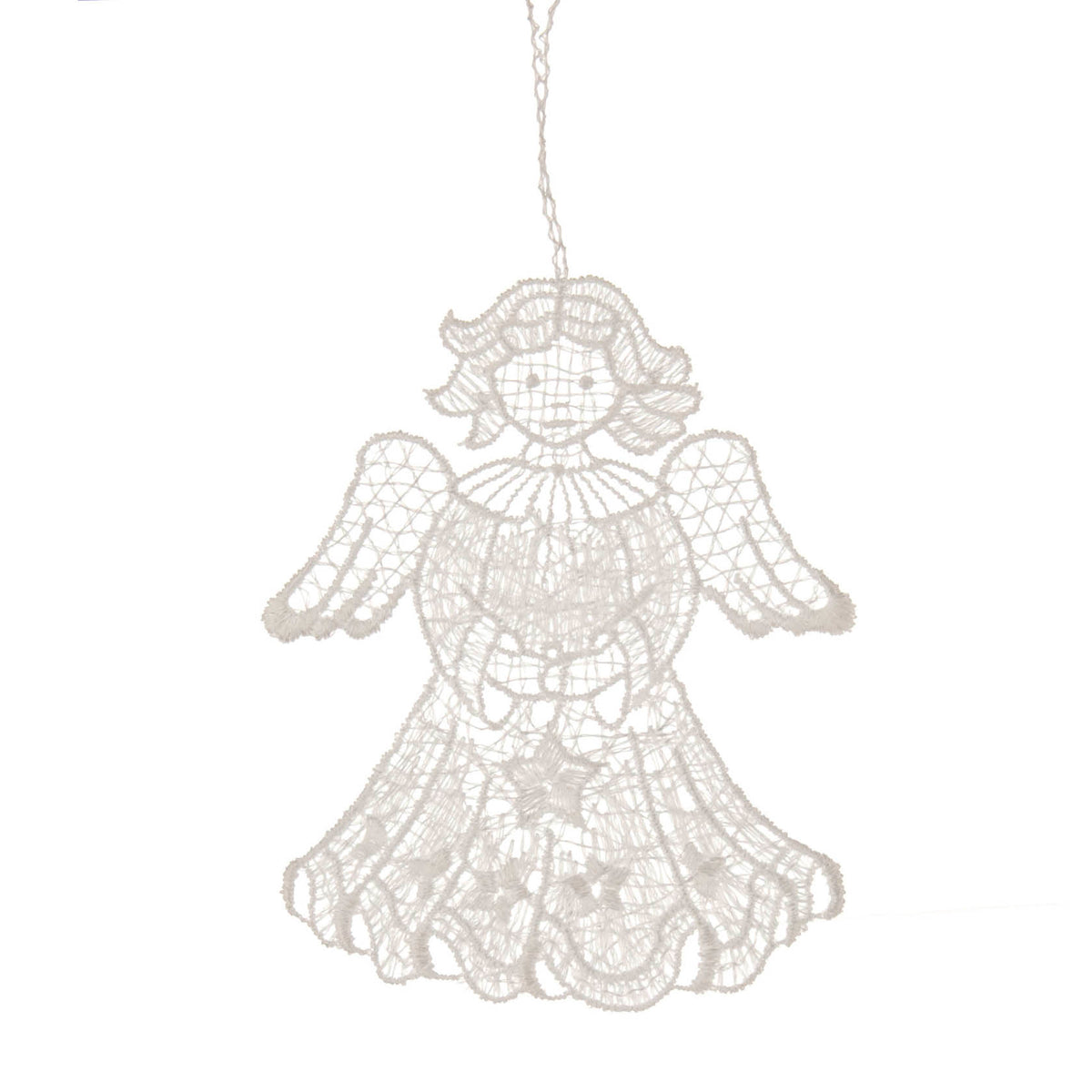 Hanging Tree Ornament, Lace Angel with Star