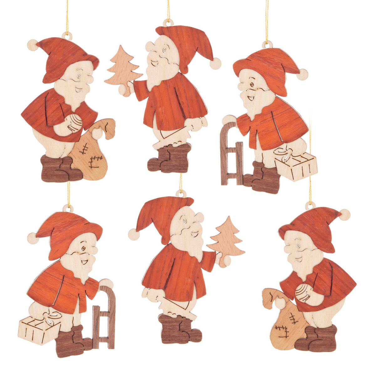 Ornament, Santa Claus, Colour Lasercut