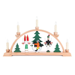 Candle Arch, Angel, Forester and Rocking Horse w Trees, Multi Colour, LED