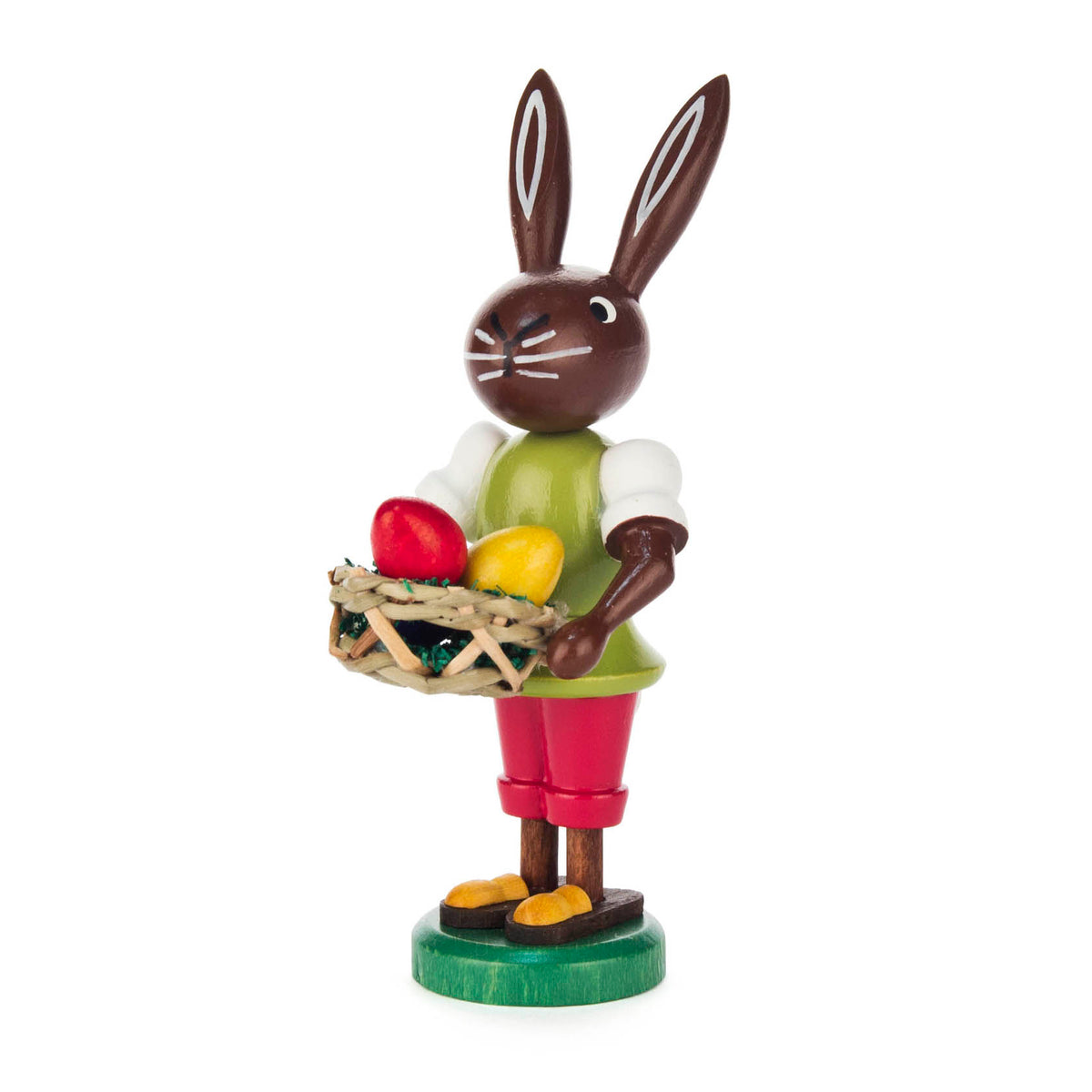 Gewürzhaus - Brown Rabbit with Basket of Eggs Figurine
