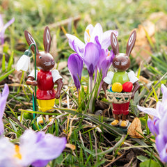 Gewürzhaus - Brown Rabbit with Basket of Eggs Figurine