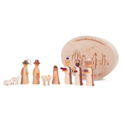 Nativity figures in wooden box, natural (9)