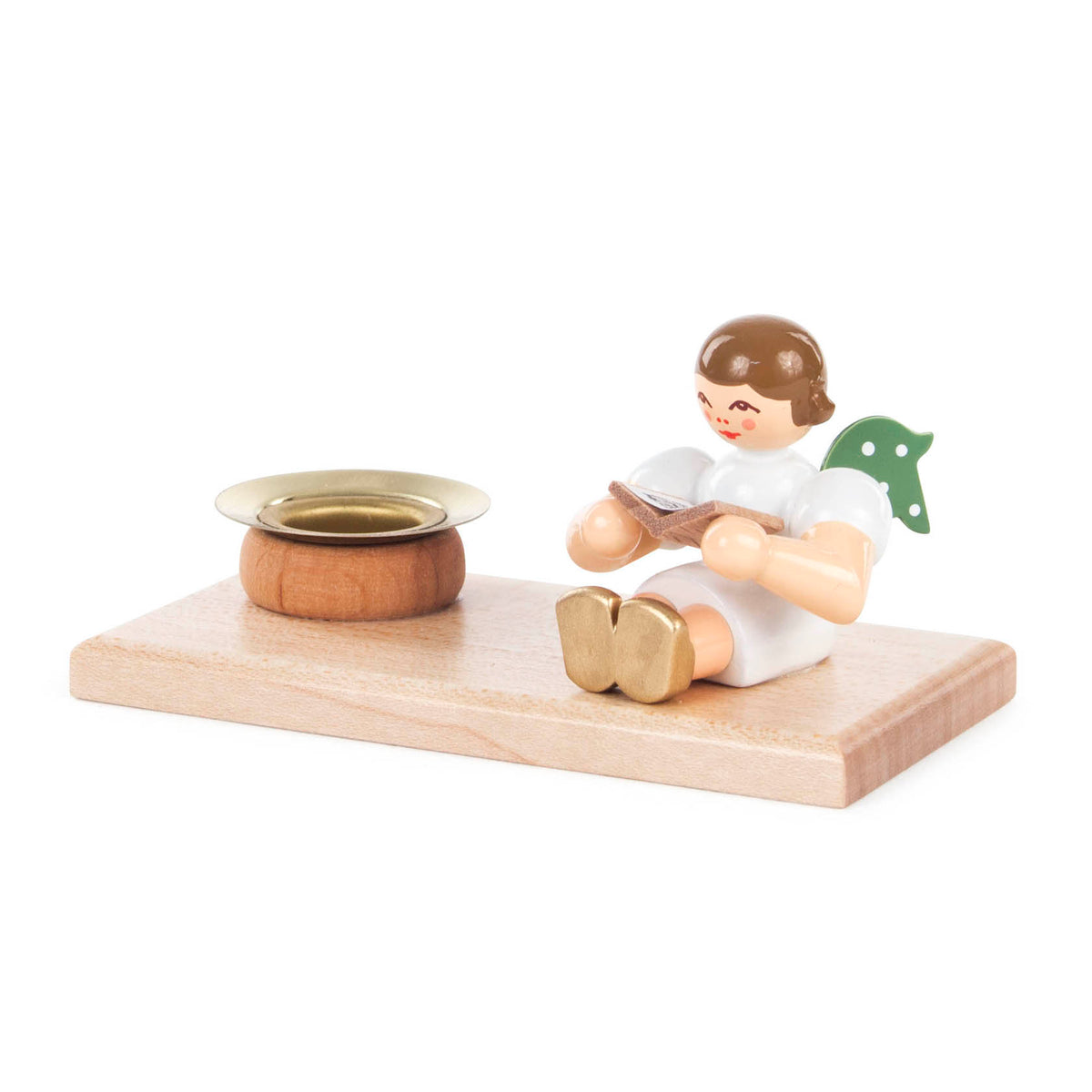 Candle Holder, Reading Angel, White, Pyramid Candle