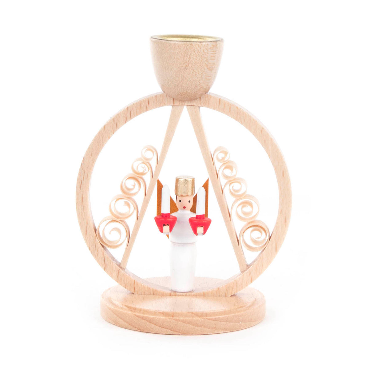 Candle holder angel in ring