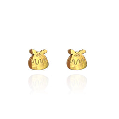 Christmas Pudding Stud Earring 18K Gold Plated
