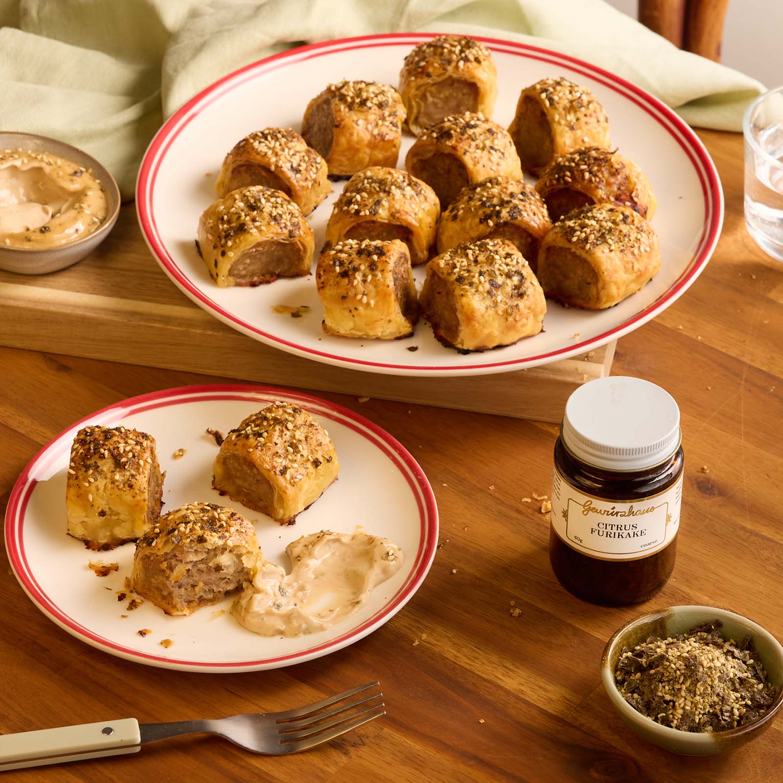 Gewürzhaus - Gyoza-Style Sausage Rolls with Citrus Furikake