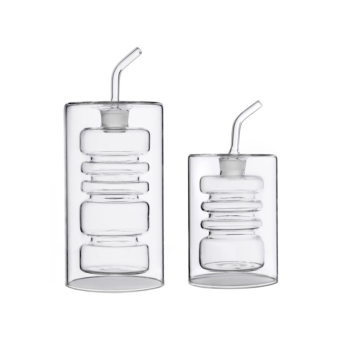 Rings Glass Oil and Vinegar Bottles (Set of 2)