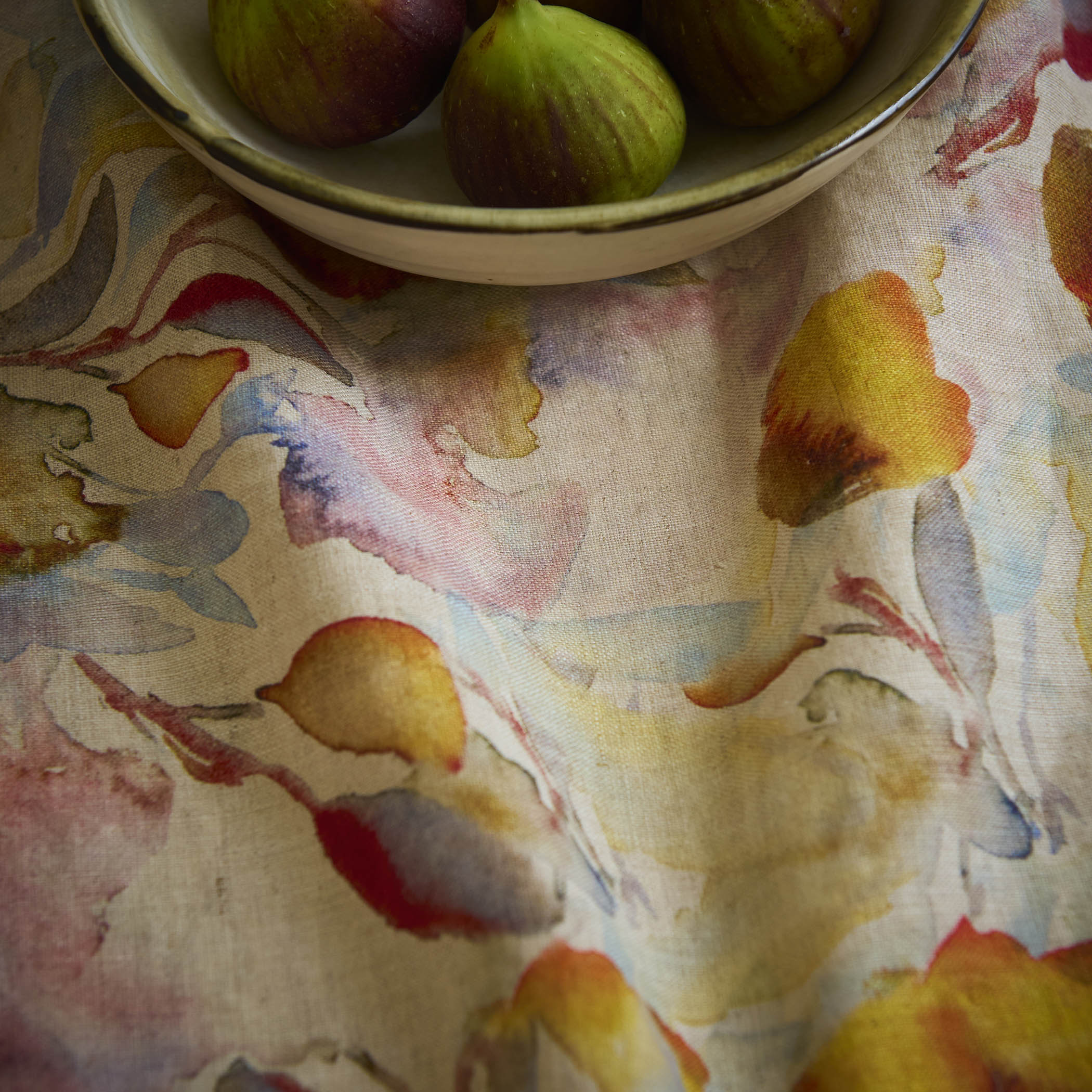 Gewürzhaus - Linen Table Runner Orange Flow on Natural