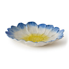 Flower Plate Blue with Yellow Centre