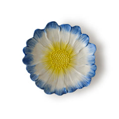 Flower Plate Blue with Yellow Centre