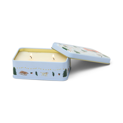 Candle, Tin w Tree Farm Scene - Tabac & Pine