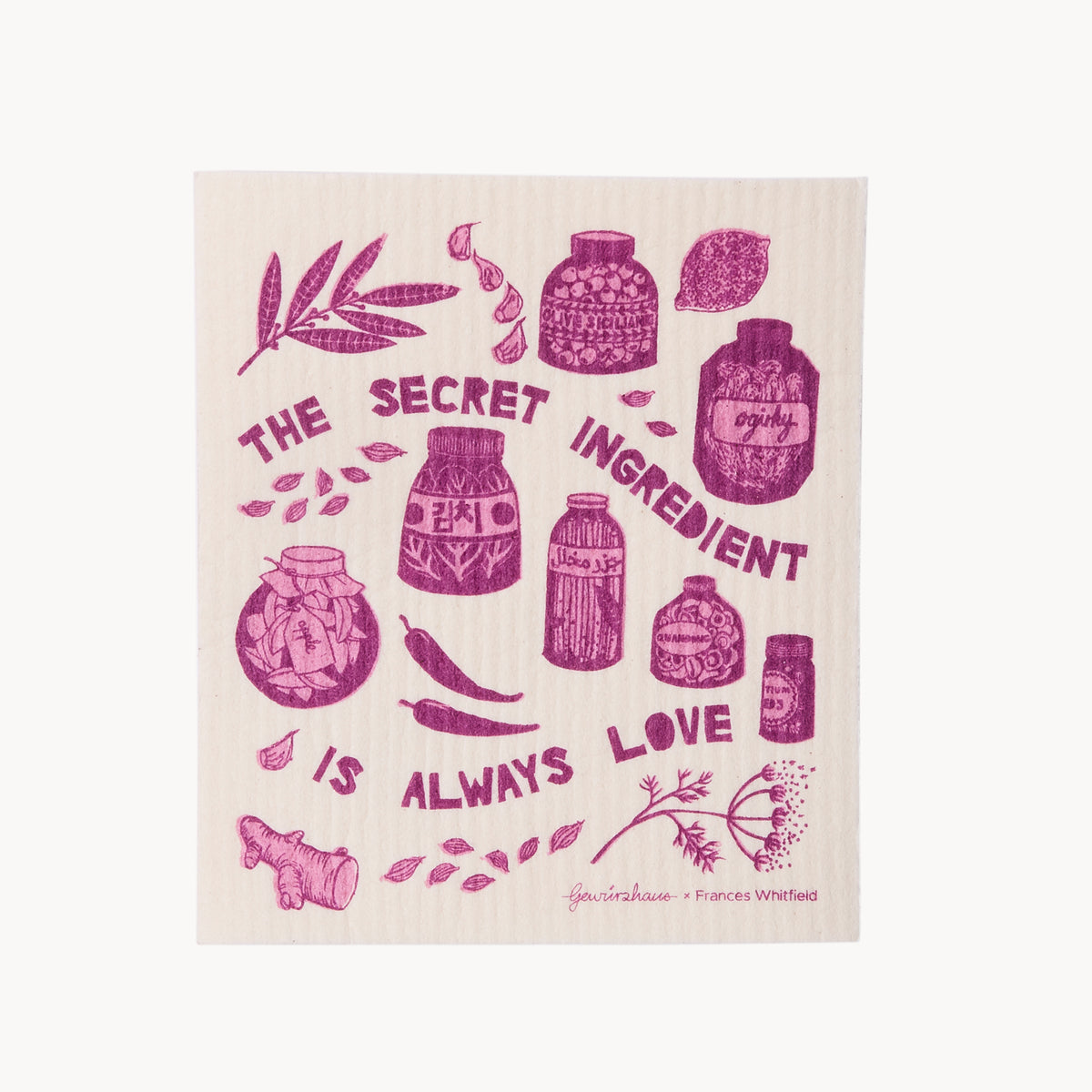 Gewürzhaus - swedish dishcloth with purple secret ingredient design