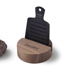 Salt Grater with Walnut Stand & Kala Namak Black Salt