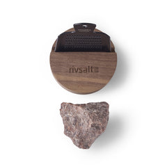 Salt Grater with Walnut Stand & Kala Namak Black Salt