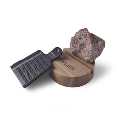 Salt Grater with Walnut Stand & Kala Namak Black Salt