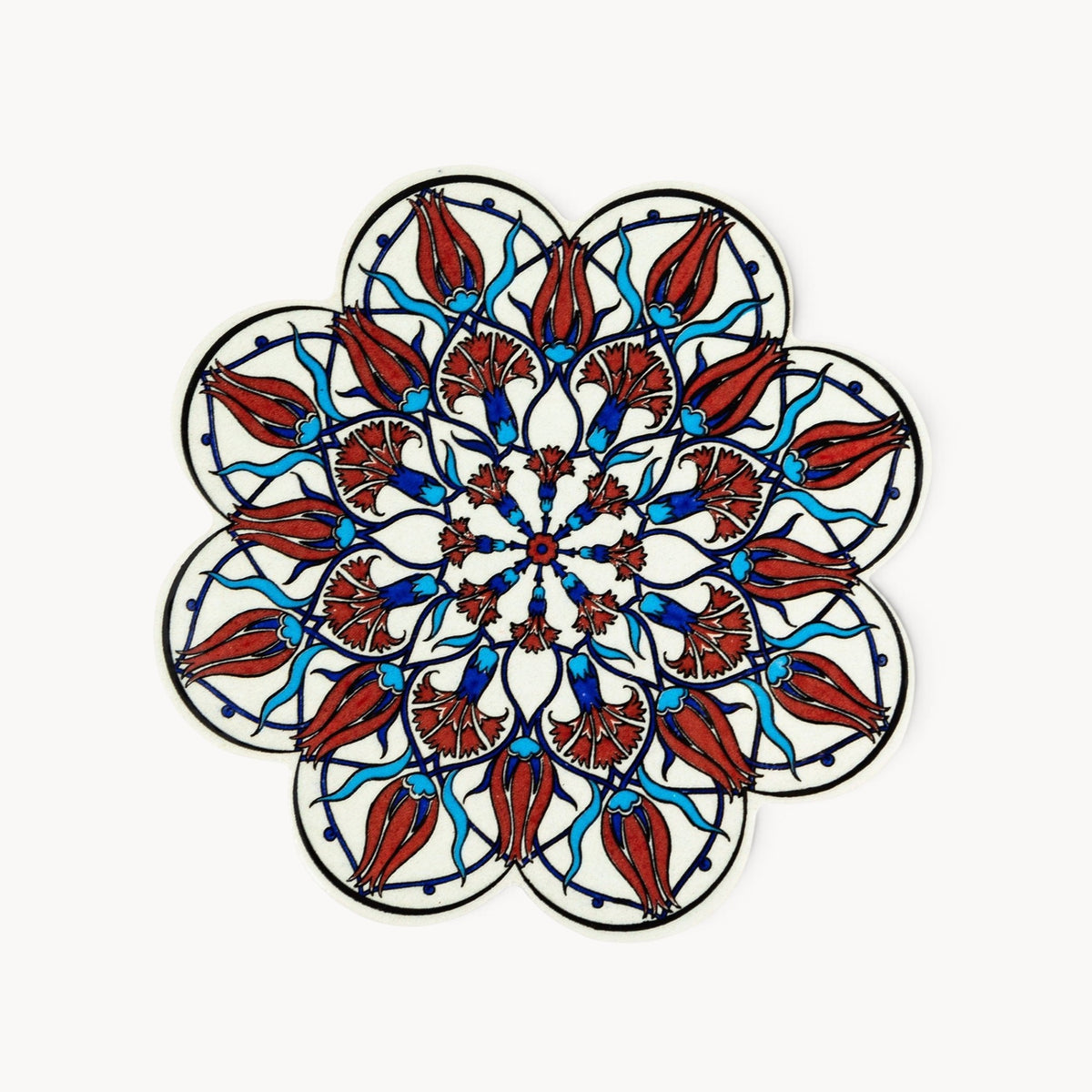 Gewürzhaus - White, Red & Blue Flowers Turkish Trivet