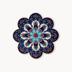Gewürzhaus - Blue Trim & Red Flowers Turkish Trivet