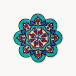 Gewürzhaus - Light Blue with Red Flowers Turkish Trivet