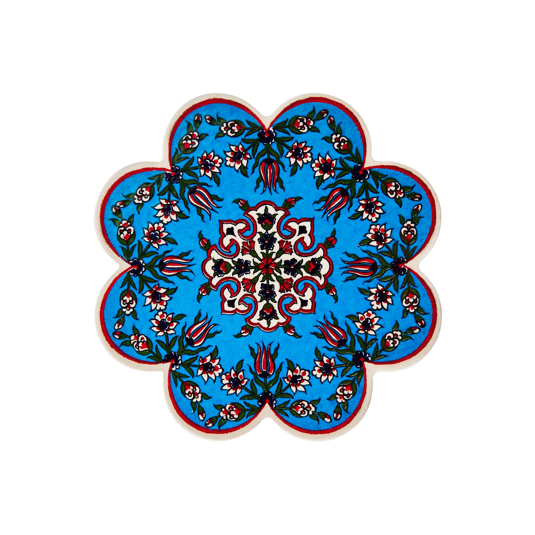 Gewürzhaus - Turquoise with Red & White Flowers Trivet