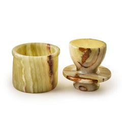 French Butter Crock Marble Green